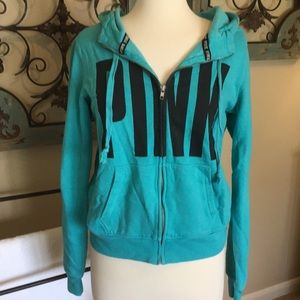 PINK teal sweatshirt. Size M.